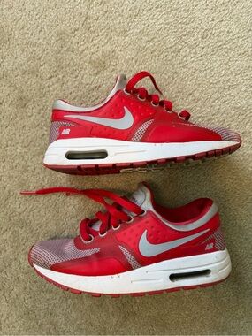 Nike Air Max Zero Essential GS Red White Gray Sneakers 881224-003